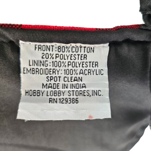 Hobby Lobby Christmas Tree Skirt Embroidered Reindeer Red Buffalo Check 52"D NEW - Picture 8 of 9